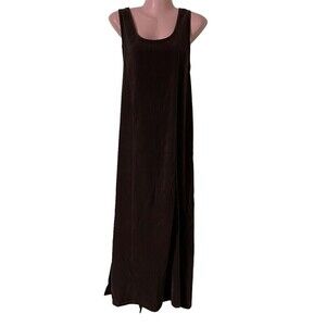 Vtg 90s Jenna Lane Dress Women's M Faux Suede Brown Sleeveless Jumper with Tags